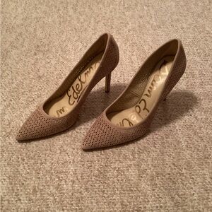 Sam Edelman Perforated Taupe Heels